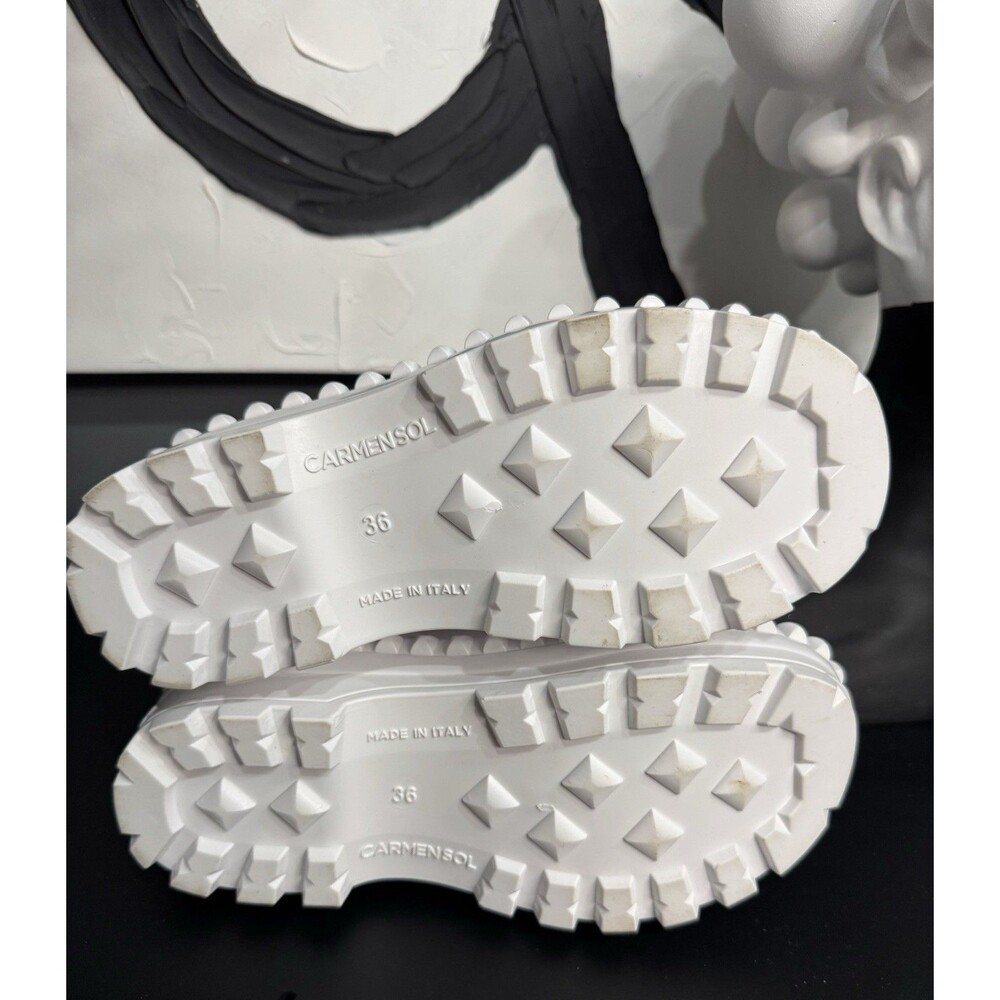 Carmen Sol Graziano Jelly Rain Boots Women's 36 US 6 White Studded BNWOT Vegan - Picture 5 of 6